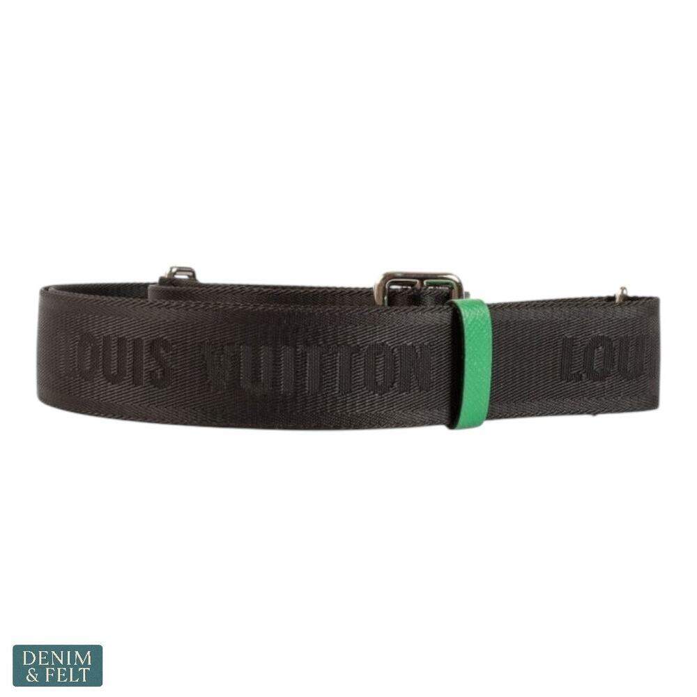 Louis Vuitton Black Green Nylon Alpha Messenger Shoulder Strap Adjustable LV
